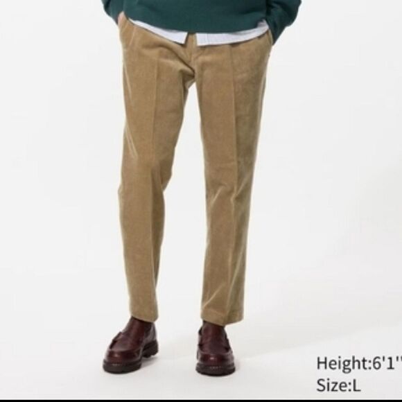 Uniqlo Corduroy Smart Ankle Pants Men's Medium Unisex Preppy Academia Grandpa - Picture 2 of 16